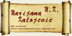 Marijana Kalojević vizit kartica